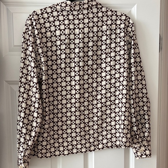 Sandro Black and White Geometric Button Down Shirt - Picture 4 of 4